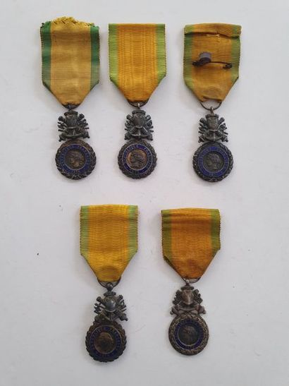 FRANCE MILITARY MEDAL Set of five IIIrd Republic...
