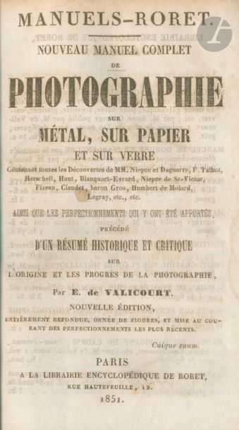null VALICOURT, E. de
Nouveau Manuel Complet de Photographie sur Métal, sur Papier...