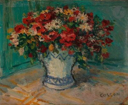 null Marcel COSSON (1878-1956)
Bouquet de fleurs
Huile sur carton.
Signée en bas...