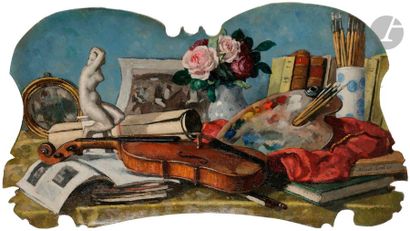 null Albert ANDRÉ (1869-1954)
Nature morte au violon et la palette
Huile sur toile...