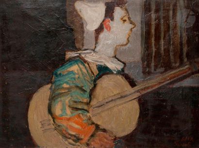 null Alexandre Sasha GARBELL [russe] (1903-1970)
Le Clown guitariste, 1928
Huile...