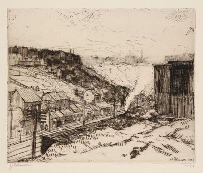 JEAN-ÉMILE LABOUREUR (1877-1943) Scenery along the Railroad. (Ten Etchings from Pittsburgh,...