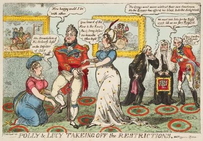 George Cruikshank (1792-1878) Polly and Lucy Takeing Off the Restrictions (Vide Beggar's...