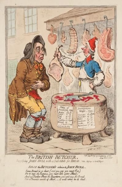 James Gillray (1757-1815) The British-Butcher, / Supplying John-Bull with a Substitute...