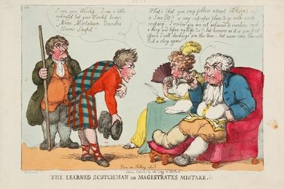 Thomas Rowlandson (1756-1827) The Learned Scotchman or Magistrates Mistake. 1812....