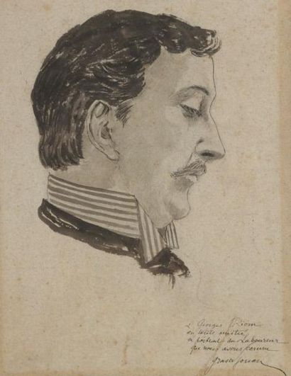 Jules Grandjouan (1875-1968) Portrait de Jean-Émile Laboureur. Vers 1900. Dessin...