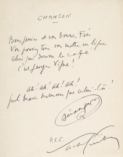 Sacha GUITRY Béranger, comédie en trois actes et un prologue (Eugène Fasquelle, 1920)....