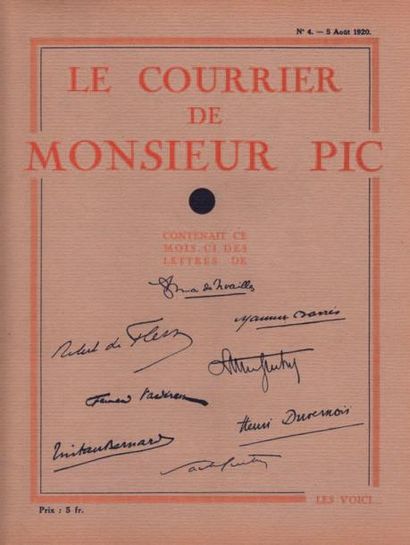 Sacha GUITRY Le Courrier de Monsieur Pic, dirigé par Sacha Guitry. 5 mai 1920-5 janvier...
