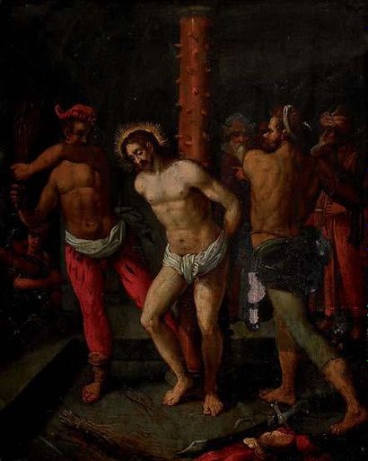 ÉCOLE ANVERSOISE du début du XVIIe siècle entourage de Frans FRANCKEN Le Christ aux...