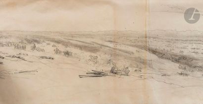 null Jean-Charles Langlois (attribué à) 
Panorama pour la bataille de la Moskowa,...