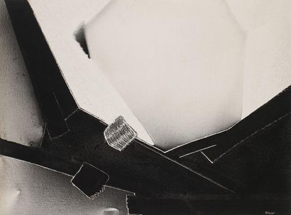 Bernard BYGODT (1939-2004) Composition abstraite, vers 1975 Technique mixte sur papier....