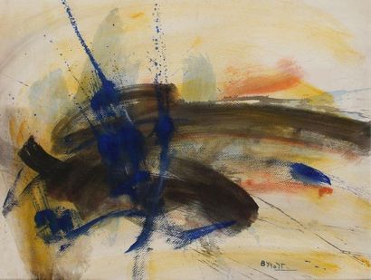 Bernard BYGODT (1939-2004) Composition abstraite, vers 1965-66 Aquarelle. Signée...