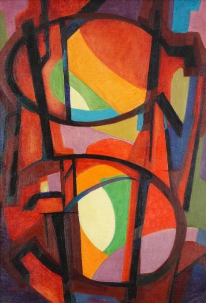 Marius Honoré BERARD Composition abstraite, 1946 Huile sur toile. Signée et datée...