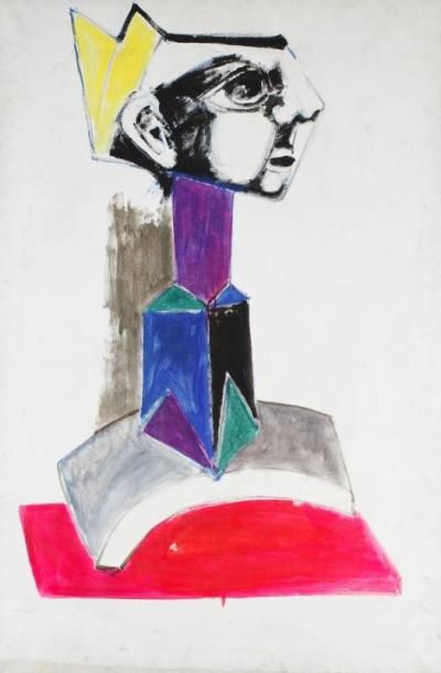 Bernard LORJOU (1908-1986) Figure Huile sur toile. Signée sur le chassis. 146 x 97...
