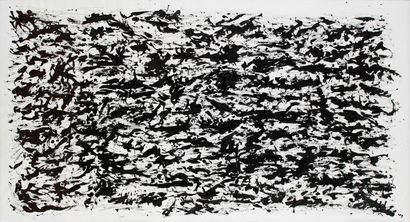 Henri MICHAUX (1899-1984) Composition abstraite Encre sur papier. Monogrammé en bas...