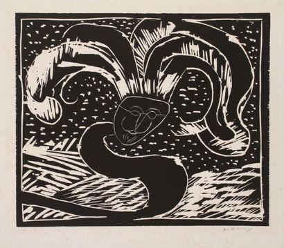 Pierre ALECHINSKY (né en 1927) Serpent de Binche. Lithographie. Signée en bas à droite...