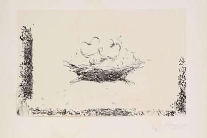 Georges BRAQUE (1882-1963) Nid. Lithographie. Signée en bas à droite. 32 x 50 cm....