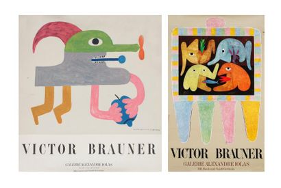 Victor BRAUNER (1903-1966) Deux affiches d'exposition à la Galerie Alexandre Iolas....