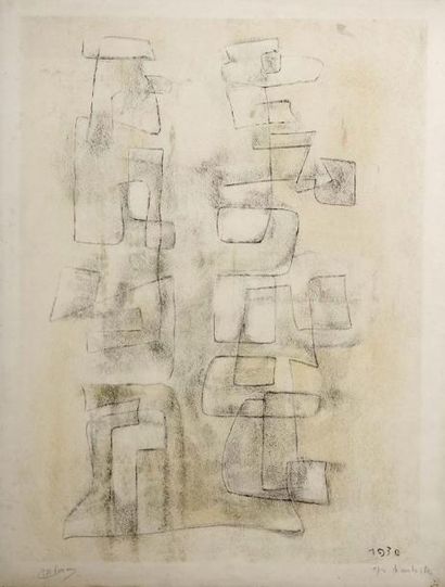 Henri-Jean CLOSON (1888-1975) Composition, 1930. Lithographie. Signée en bas à gauche....