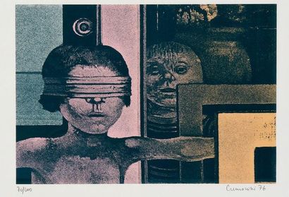 Leonardo CREMONINI (né en 1925) Cache-cache. Lithographie. Signée en bas à droite...