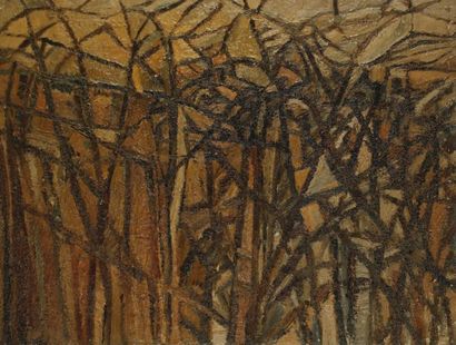 CLAUDE JOUHANNEAU (1931-2011) Composition, vers 1967 Huile et sable sur toile Signée...