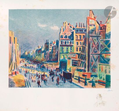 null Maximilien Luce (1858-1941) 

La Rue Réaumur (pl. en largeur). vers 1894. Lithographie....