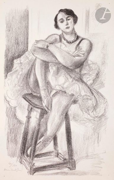 null Henri Matisse (1869-1954) 

Danseuse assise au tabouret, un genou replié. (Pl....