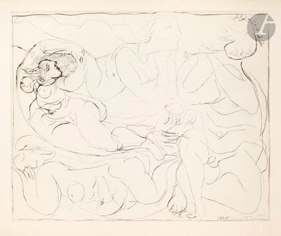 null Pablo Picasso (1881-1973) 

Flûtiste et trois femmes nues. (Suite Vollard, pl....