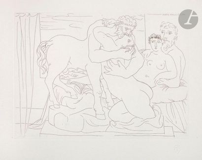 null Pablo Picasso (1881-1973) 

Le Repos du sculpteur devant un centaure et une...