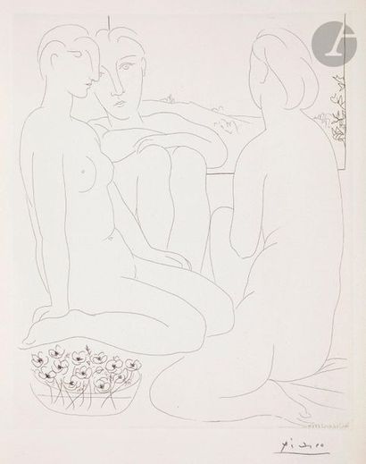 null Pablo Picasso (1881-1973) 

Trois femmes nues et une coupe d’anémones. (Suite...