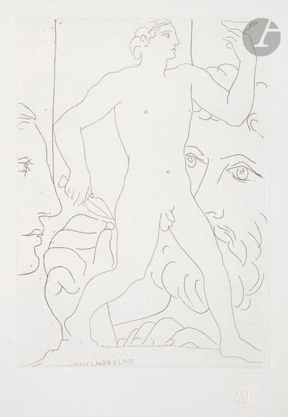 null Pablo Picasso (1881-1973) 

Sculpture d’un jeune homme à la coupe. (Suite Vollard,...