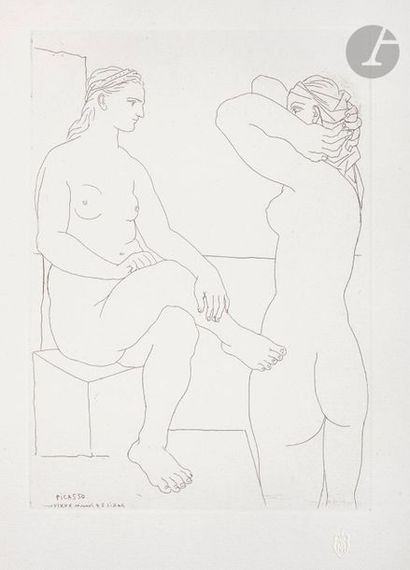 null Pablo Picasso (1881-1973) 

Deux modèles se regardant. (Suite Vollard, pl. 80)....