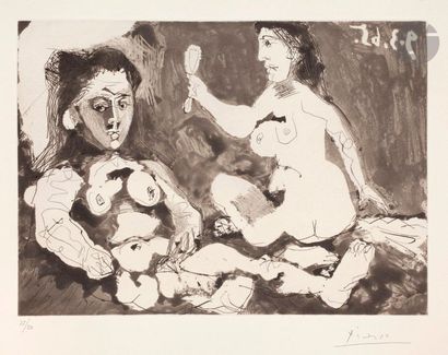 null Pablo Picasso (1881-1973) 

Femmes à leur toilette II. 9 mars 1965. Aquatinte,...