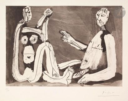 null Pablo Picasso (1881-1973) 

Conversation. 10 mars 1965. Aquatinte et eau-forte,...