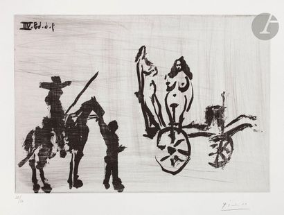 null Pablo Picasso (1881-1973) 

Don Quichotte rencontrant Dulcinée. (Les 347, pl....