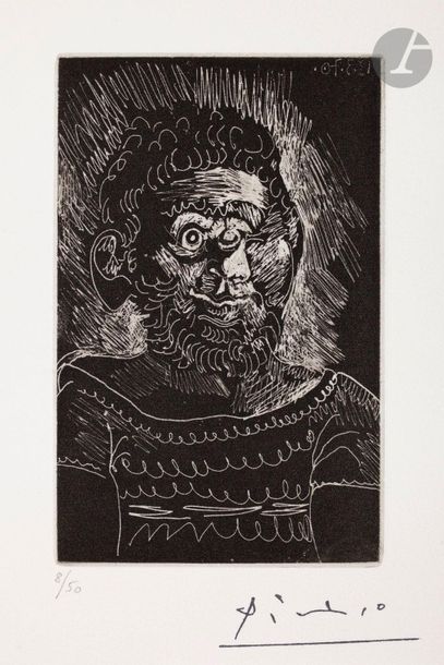 null Pablo Picasso (1881-1973) 

Marin – Cyclope. (Les 156, pl. 22). 1970. Aquatinte....