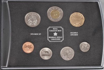 null PAYS ETRANGERS. Coffret specimen de 7 Pièces. Canada. 1999. 1 Cent à 2 Dollars....