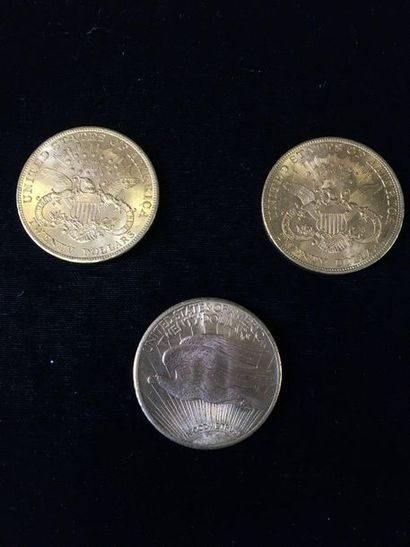 null 3 pièces de 20 Dollars en or :
- 2 pièces de 20 dollars en or. Type Liberty....