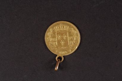 null 1 pièce de 40 Francs en or monté en pendentif. Type Louis XVII. 1818 W
Poids...