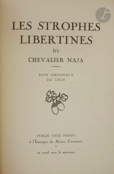 null [DEKOBRA (Ernest-Maurice Tessier, dit Maurice].
Les Strophes libertines du chevalier...