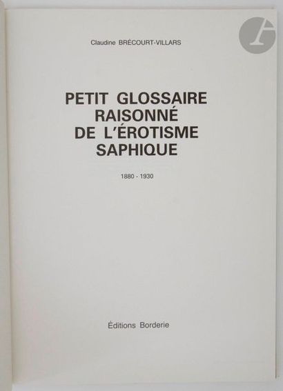 null [PIERRUGUES (Pierre)].
Glossarium eroticum linguæ latinæ, sive theogoniæ, legum...