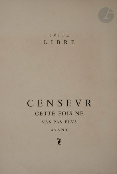 null TRAYNIER (Jean).
Suite libre. Censeur cette fois ne vas pas plus avant.
S.l.,...