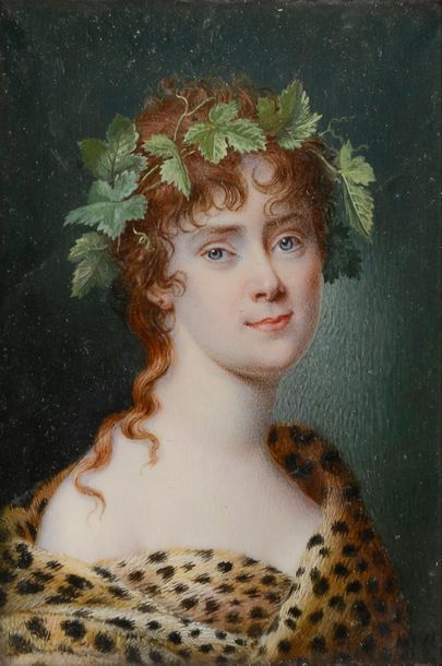 null 19th century FRENCH schoolPortrait of
Bacchante
of three-quarter miniatures

on...