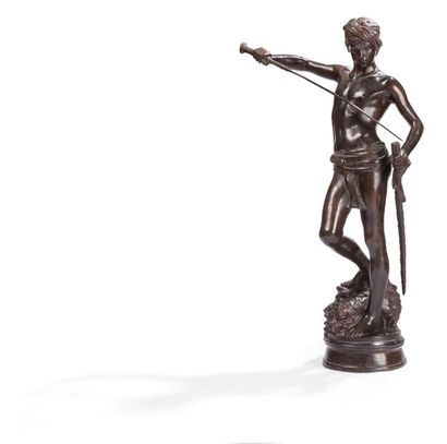 null Antonin Mercié (1854 - 1916)David and GoliathBronze with brown patinaSigned
"...