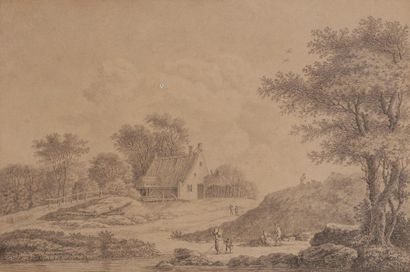 null Count Jean-Baptiste de MACHAULTPaysage animated, 1786Black pencil.
Signed and...