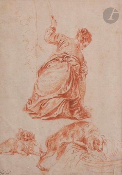 null Attributed to Jean-Baptiste PATER (Valenciennes 1695 - Paris 1736
)Woman of...