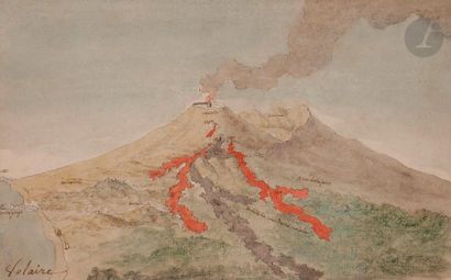 null Ignace VERNET (Avignon 1726 - Naples after 1770
)The Eruption of VesuviusWatercolour
,...