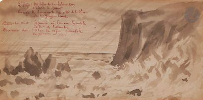 null 19th century FRENCH SCHOOLCliffs
and Rocks at Sea, 1886?ink
and

ink wash on...