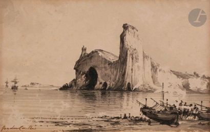 null Conzalvo CARELLI (Naples 1818 - 1900
)Views from CapriTwo
pens and black ink,...