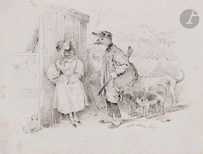 null Jean Ignace Isidore GéRARD dit GRANDVILLE (Nancy 1803 - Vanves 1847
)Animal...